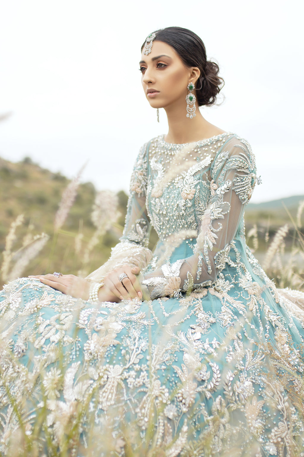 Exquisite Pakistani Bridal Dress with Embroidery