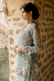 Elegant Lilac Pakistani Bridal Dress with Unique Embellishments