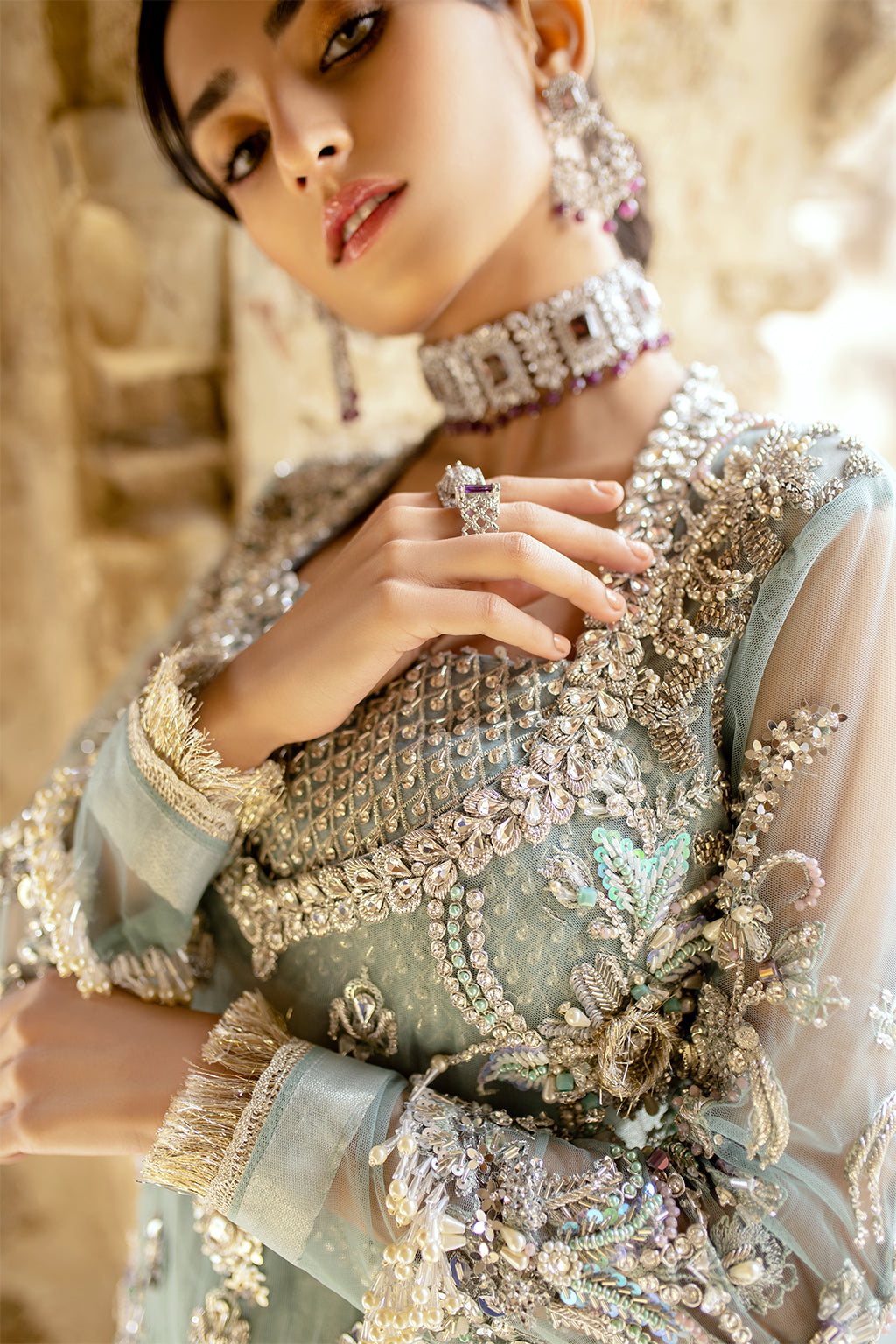 Elegant Lilac Pakistani Bridal Dress for All Seasons
