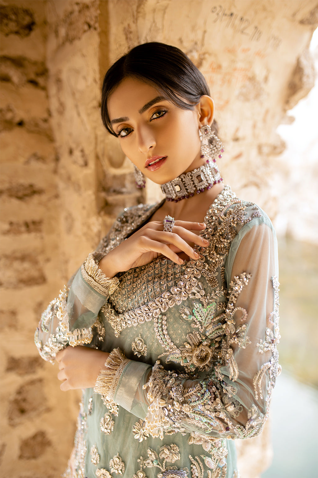 Elegant Lilac Pakistani Bridal Dress for All Seasons