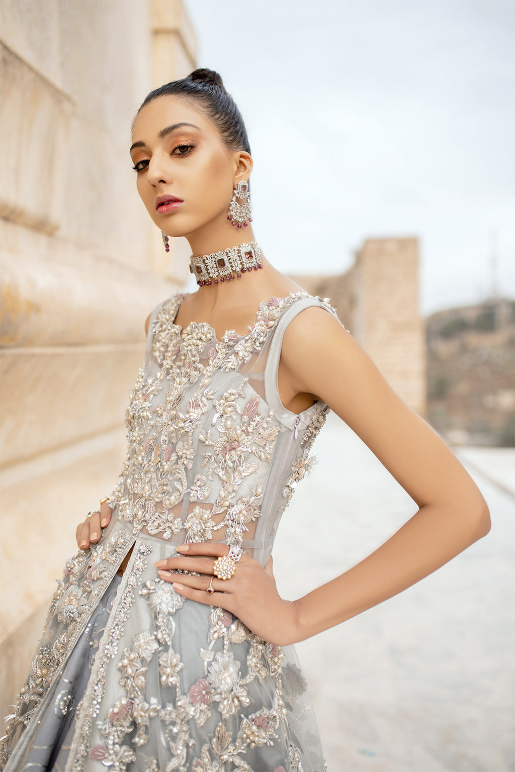 Exquisite Pakistani Bridal Dress with Embroidery and Elegance