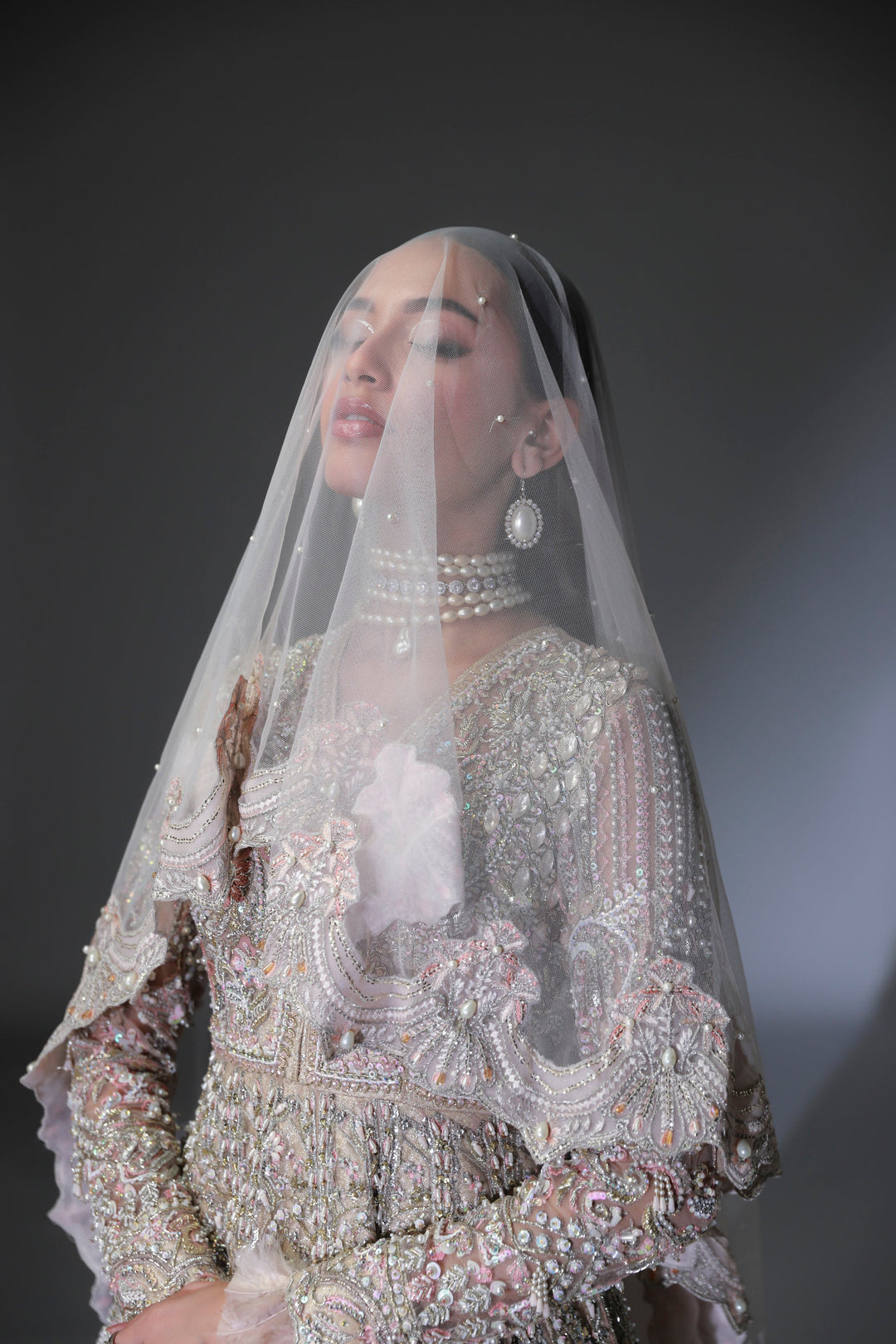 Elegant Subtle Pink Pakistani Bridal Dress for Special Occasions
