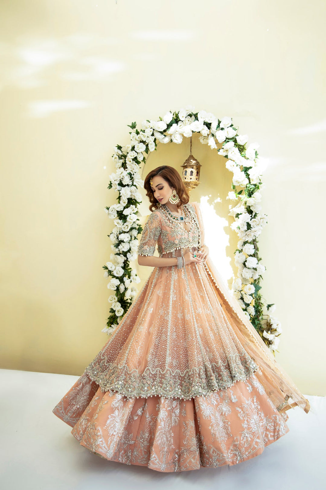 Elegant Peach Pakistani Bridal Dress for Your Special Day