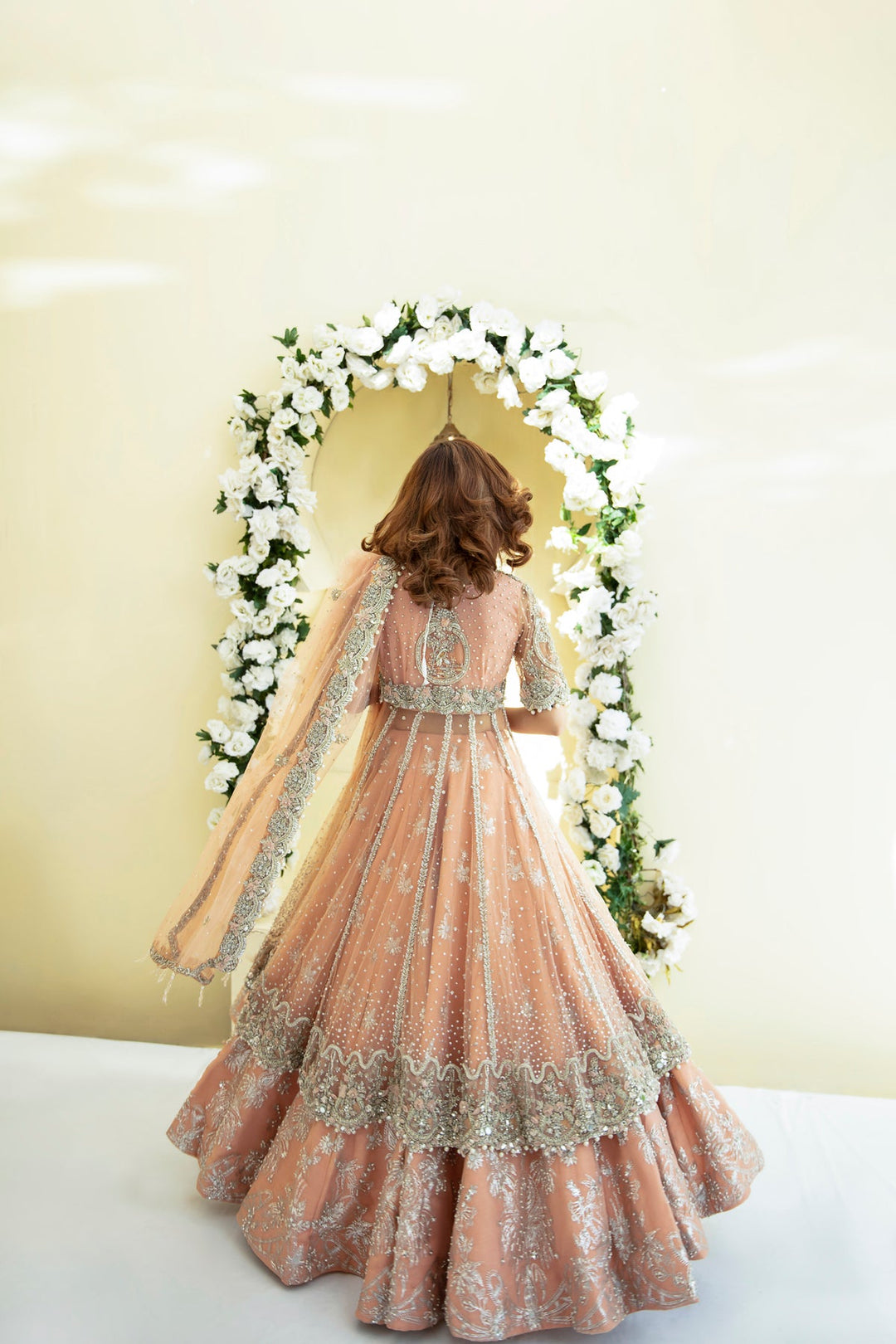 Elegant Peach Pakistani Bridal Dress for Your Special Day