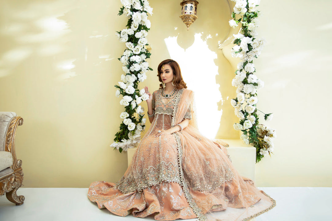 Elegant Peach Pakistani Bridal Dress for Your Special Day