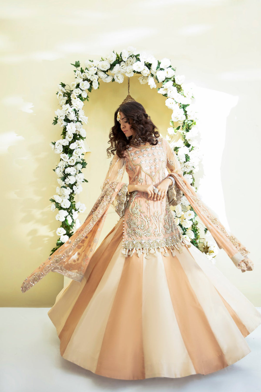 Trendy Pakistani Bridal Dress with Pastel Elegance