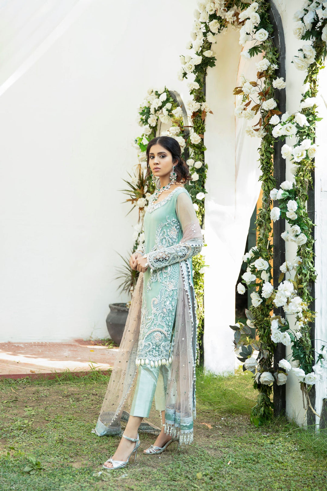 Elegant Pakistani Bridal Dress with Ethereal Details