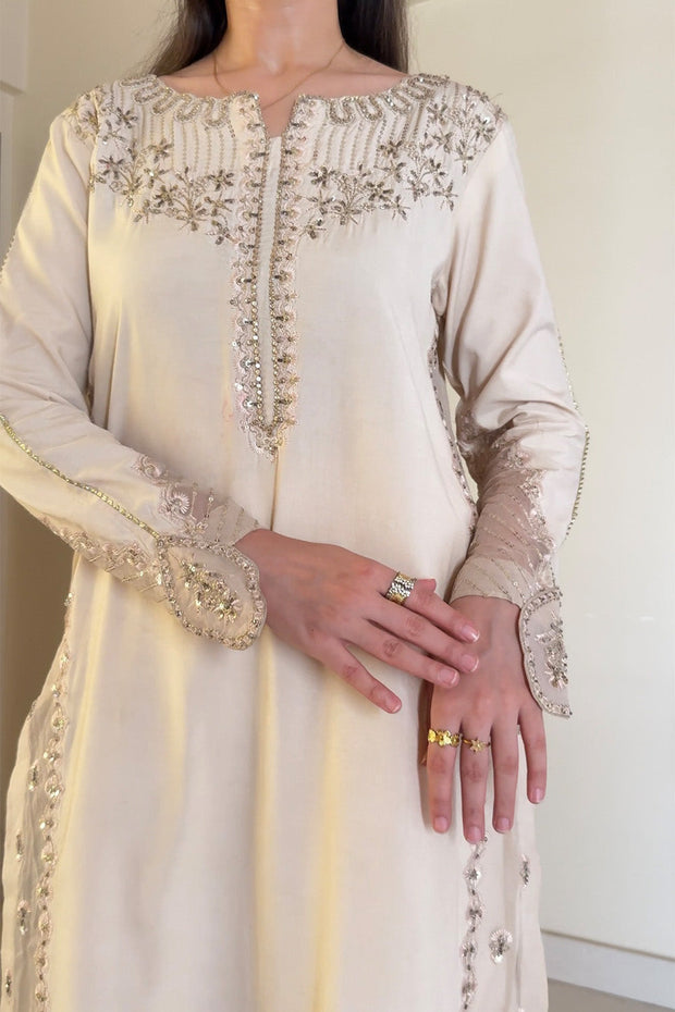 Dusty Pink Embroidered Organza Ensemble Pakistani Party Dress