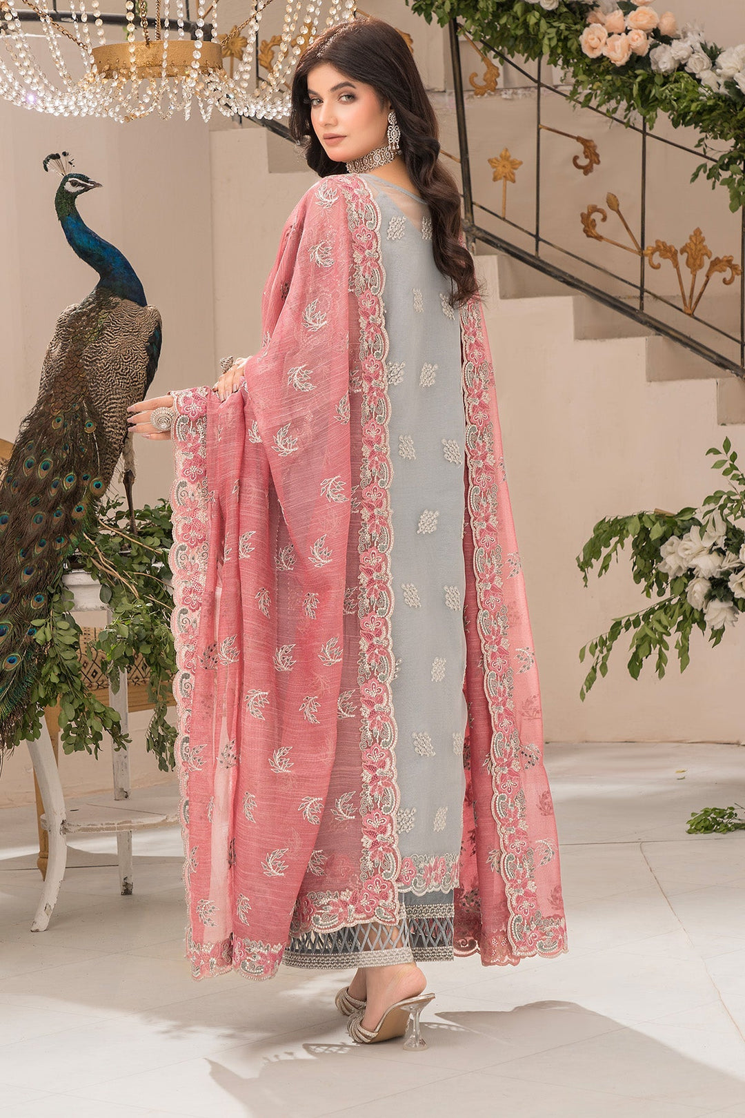 Imrozia Elegant Organza Pakistani Dresses Embroidered Shirt