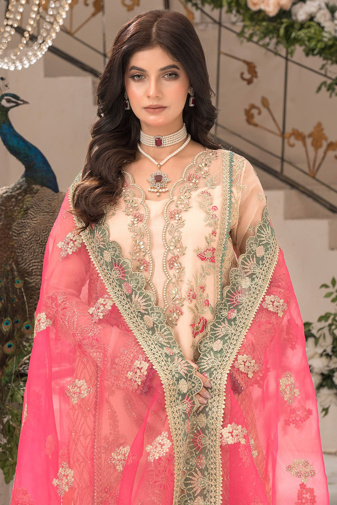 Imrozia Organza Pakistani Dresses Embroidered