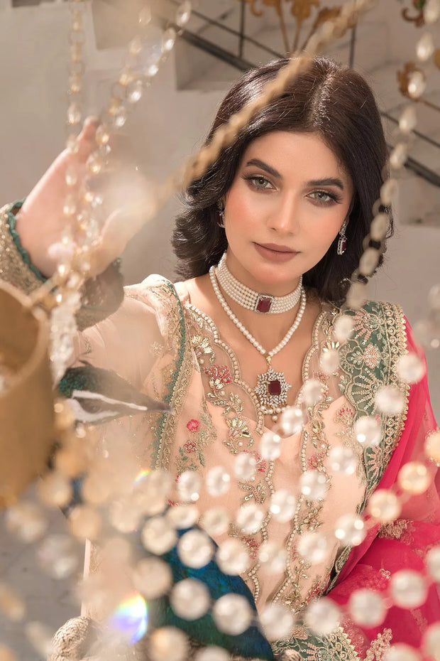 Embroidered Organza Ensemble With Dupatta 5048