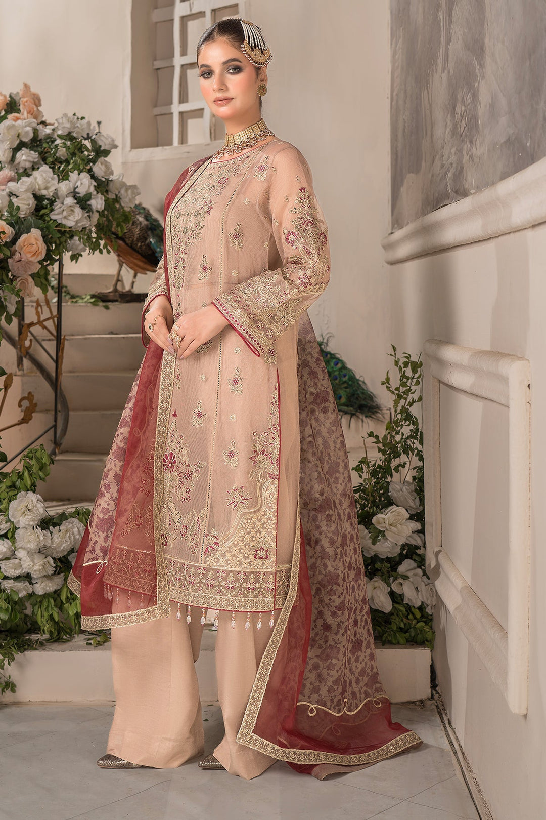 Khadi Embroidered Dress Set