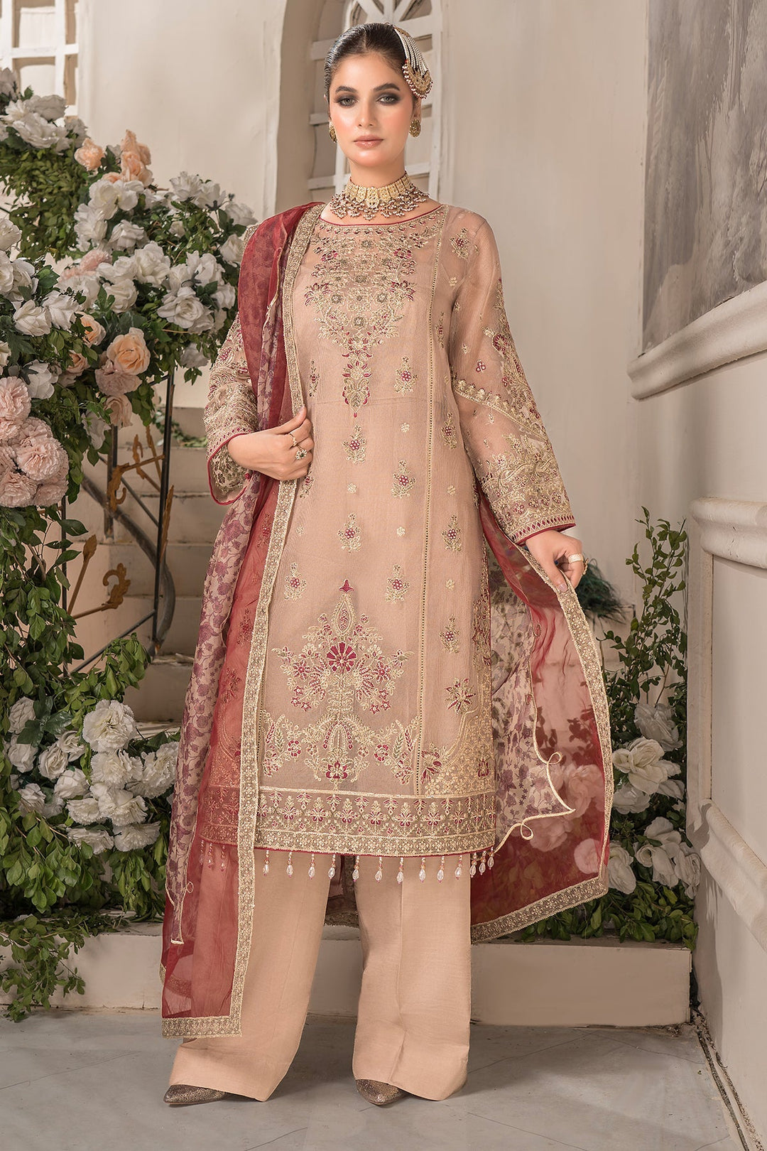 Khadi Embroidered Dress Set