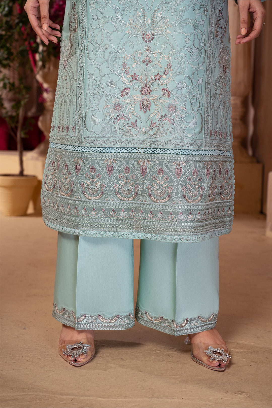 Imrozia Elegant Pakistani Dresses Viscose Embroidered Silk Shirt