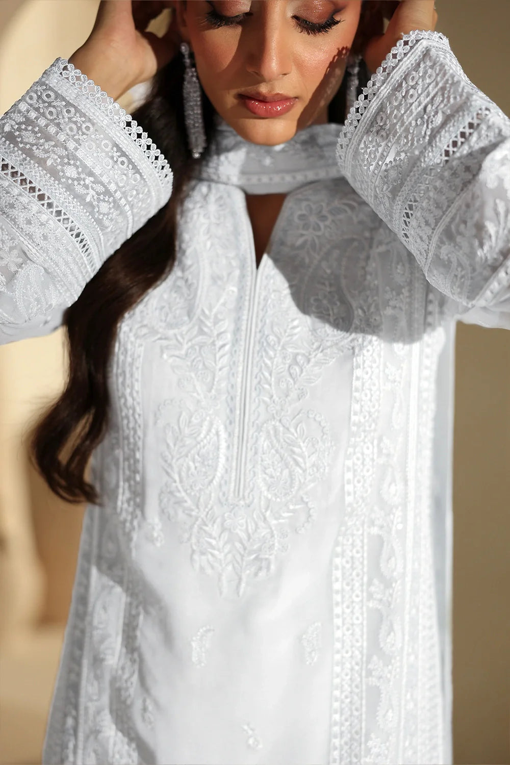 Elegant Ice Sequins Embroidered Chiffon Pakistani Party Dress