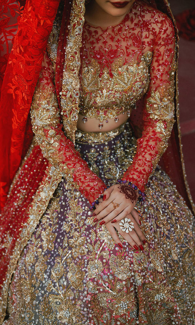 Indian Bridal Dress in Choli and Lehenga Style