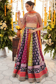 Indian Bridal Dress in Multicolored Lehenga Choli Dress