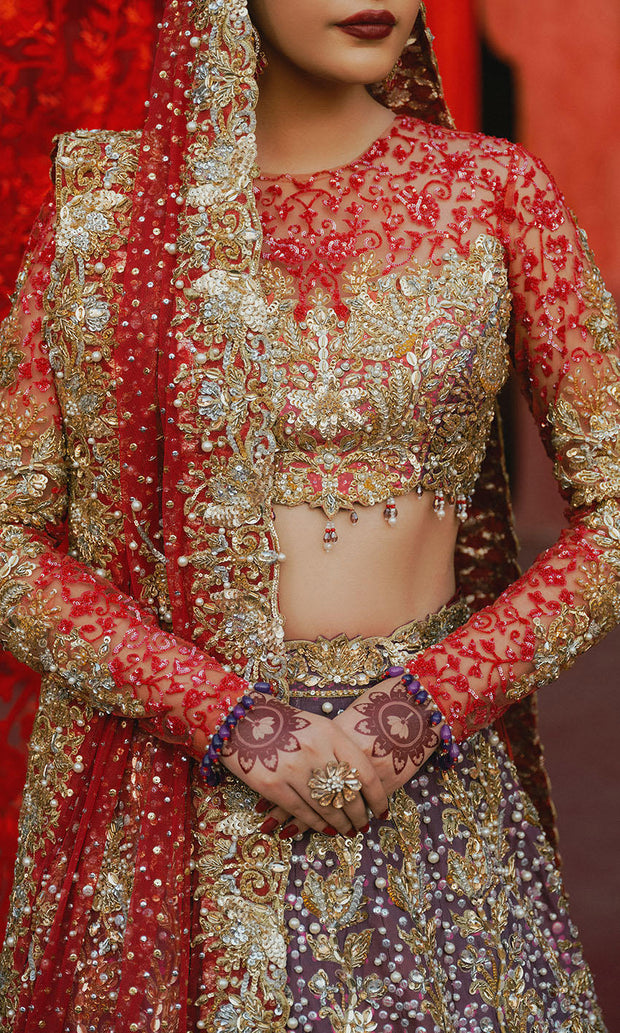 Indian Bridal Dress in Wedding Choli and Lehenga Style