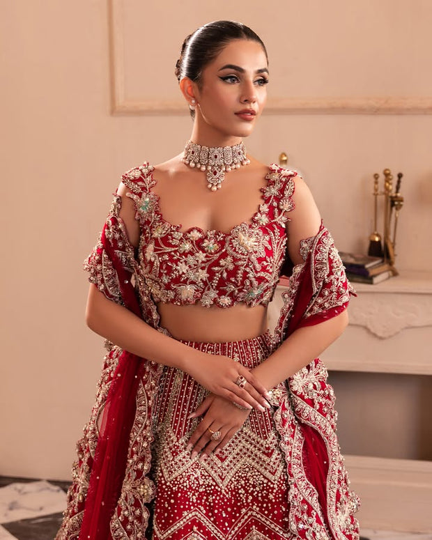Indian Bridal Dress in Wedding Red Choli Lehenga Style Online