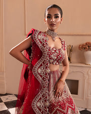 Indian Bridal Dress in Wedding Red Choli Lehenga Style