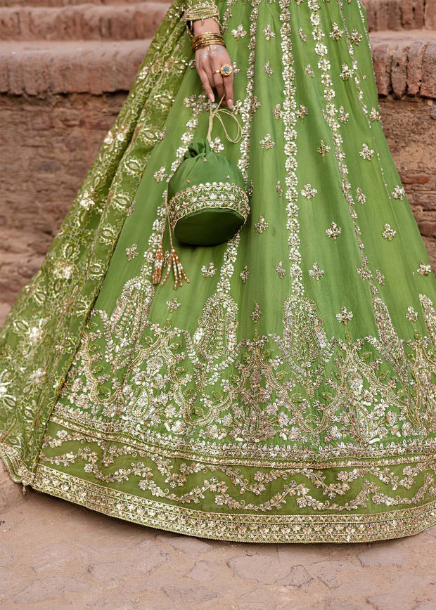 Indian Wedding Dress in Green Lehenga and Choli Style Online
