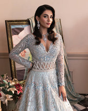 Indian Wedding Dress in Ice Blue Bridal Gown Style Online
