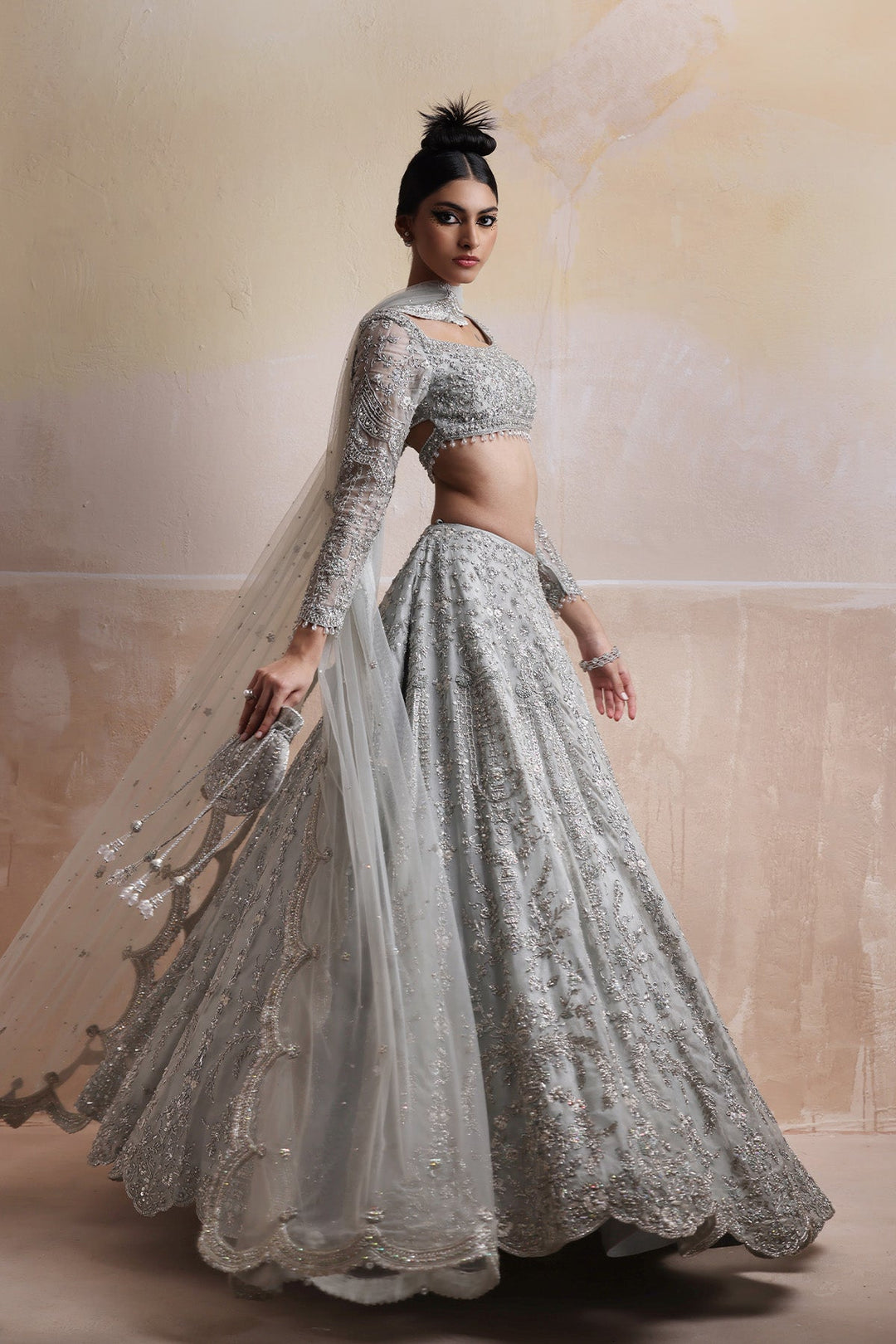 Indian Wedding Lehenga Choli and Dupatta Dress