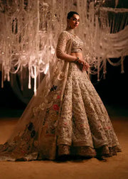 Indian Bridal Dress in Lehenga Choli and Cape Style