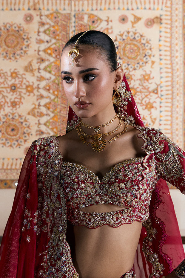 Indian Bridal Dress in Red Lehenga and Choli Style Online