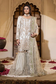 Elegant Pakistani Bridal Suit with Embroidered Net Design