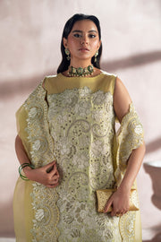 Lime Yellow Elegant 3-Piece Pakistani Designer Dress