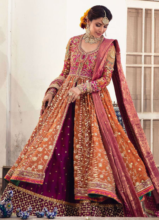 Kalidaar Heavy Embroidered Bridal Lehenga For Wear