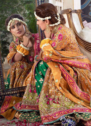 Kalidaar Multi Colour Pakistani Bridal Lehenga
