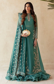 Kameez Sharara Dupatta Blue Pakistani Wedding Dress