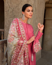 Kameez Trouser Dupatta Pink Pakistani Wedding Dress Online