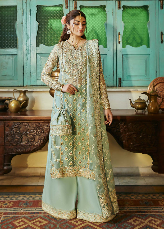 Kameez Trouser Sea Green Pakistani Wedding Dress