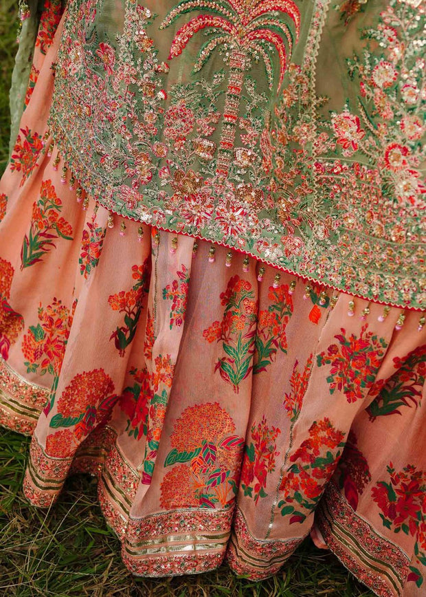 Kameez and Sharara Mint Green Pakistani Wedding Dress Online