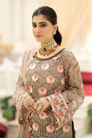 Embroidered Organza Gown With Dupatta 1231