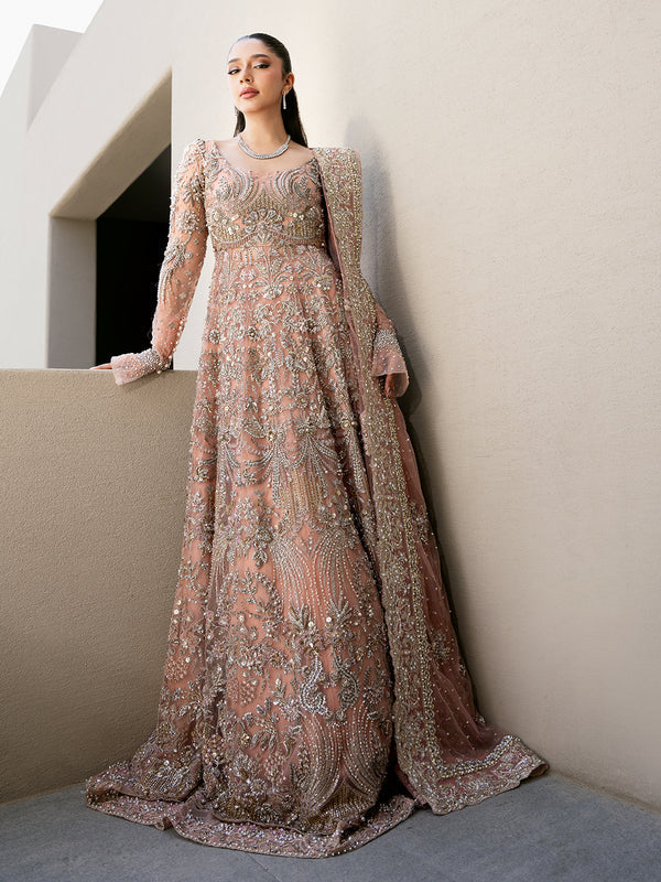 Elegant Blush Pink Pakistani Bridal Dress & Lehenga