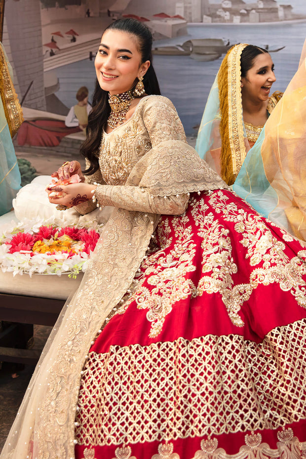 Bridal Lehenga Choli Dupatta Wedding Pakistani Dress Nameera by Farooq