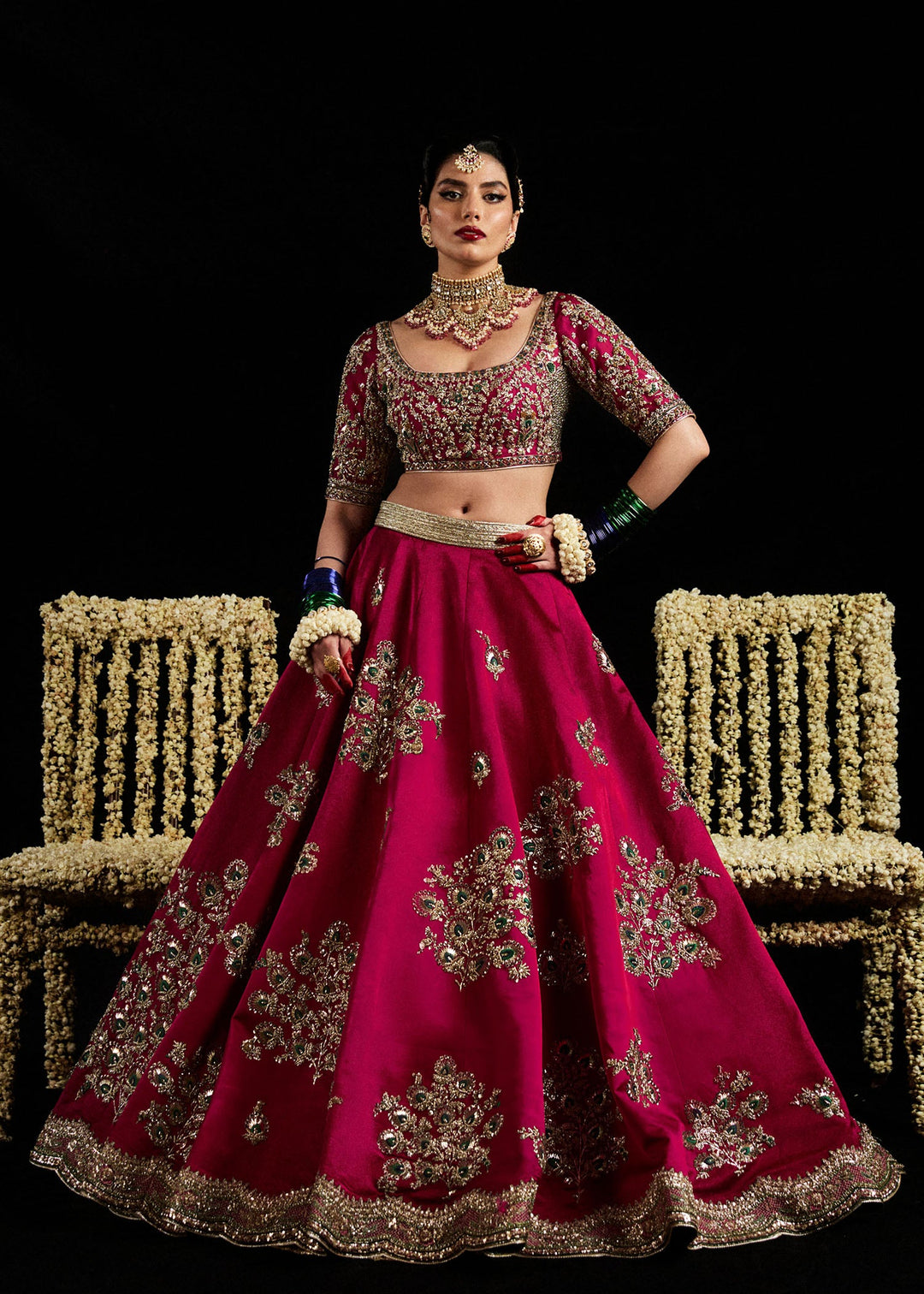 Latest Bridal Wedding Mehndi Dress in Lehenga and Choli Style