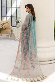 Latest Chiffon Blue Kameez Trouser Pakistani Wedding Dress