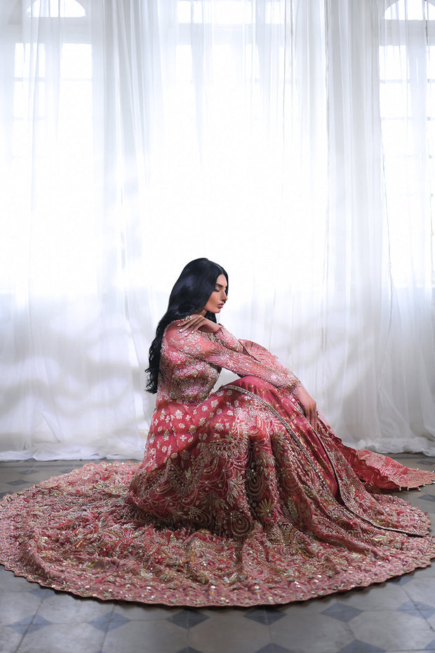 Latest Embellished Gown Lehenga Dupatta Pakistani Bridal Dress
