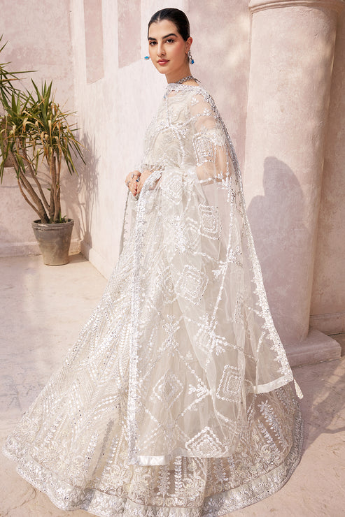 Latest Embellished White Bridal Lehenga Choli and Dupatta
