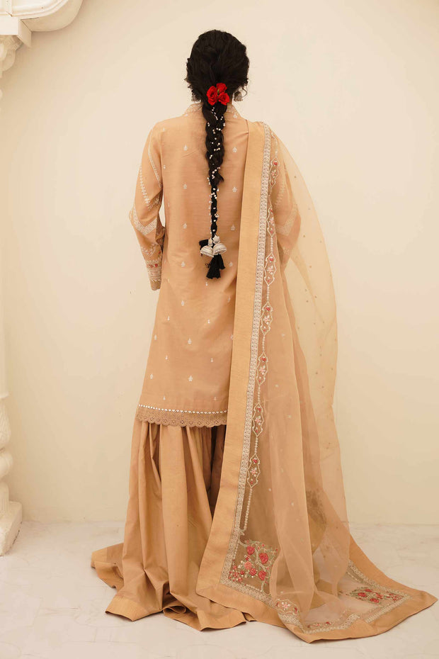 Embroidered Peach Pakistani Salwar Kameez For Party Dress