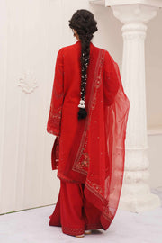 Latest Embroidered Red Pakistani Salwar Kameez Party Dress
