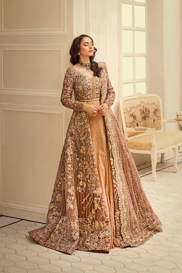 Latest HSY Pakistani Bridal Dress in Open Wedding Gown Style