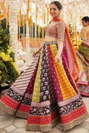 Latest Indian Bridal Dress in Multicolored Lehenga Choli Dress