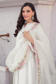 Latest Luxury White Pakistani Salwar Kameez with Jacquard Dupatta