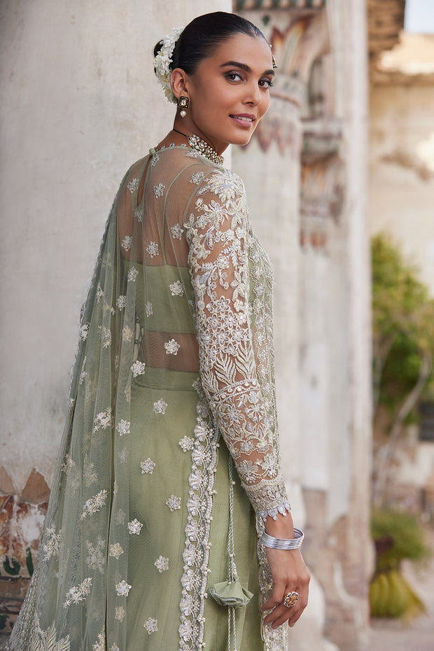 Mint Green Pakistani Wedding Dress in Gown Gharara Style MEDIUM Mint Green Pakistani Wedding Dress in Gown Gharara Style MEDIUM